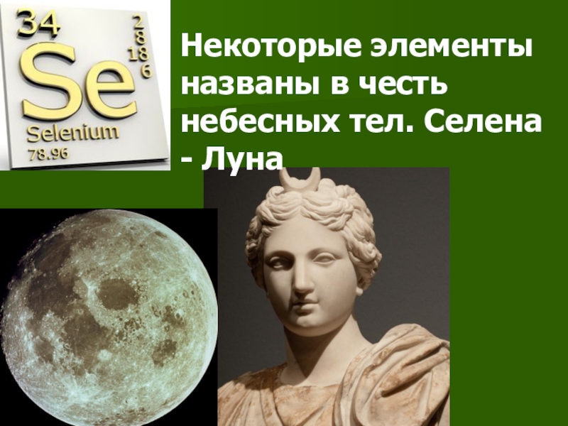 Году его назвали в честь. Элементы названные в честь небесных тел. Химические элементы и небесные тела. Химические элементы в честь небесных тел. Селен небесное тело.