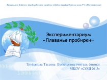 Презентация к метапредметному погружению: Эксперементариум Плаванье пробирки