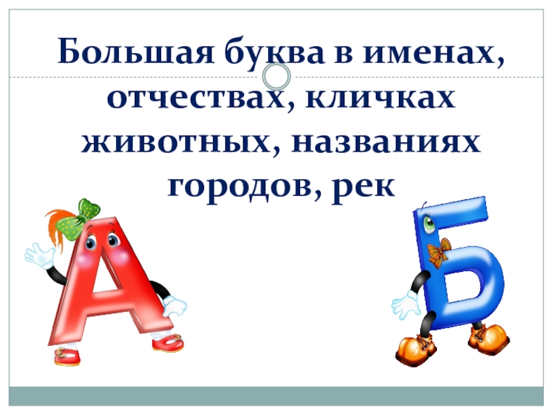 Заглавная буква в кличках животных 1 класс школа россии презентация