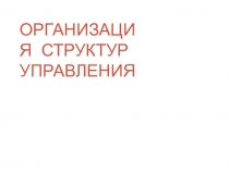 Презентация по менеджменту на тему Организация структур управления