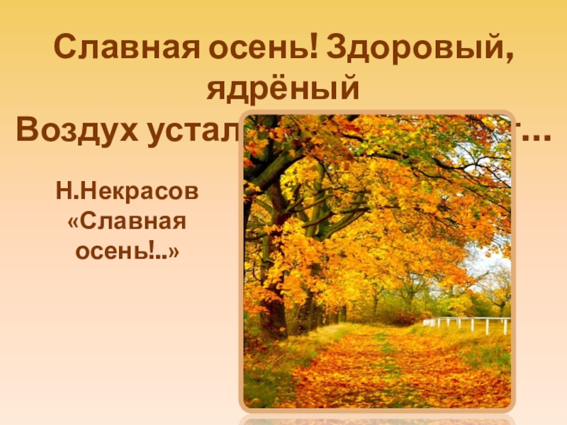 Некрасов славная осень презентация 3 класс школа россии