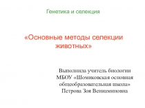 Презентация по биологии на тему Селекция животных