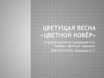 Презентация для старшей группы . Лепка Ковер цветущий.