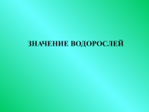 Презентация по биологии Значение водорослей