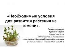 Презентация: Необходимые условия для развития растения из семени