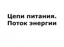 Презентация по биологии на тему Цепи питания. Поток энергии