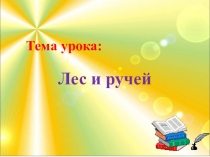 Презентация по русскому языку Лес и ручей  (4 класс)