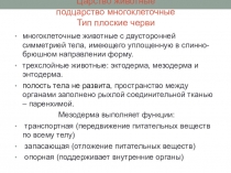 Презентация по биологии на тему Тип плоские черви