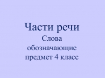 Презентация по русскому языку Слова обозначающие предмет