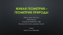 Презентация моего ученика на конкурс Волшебство математики на тему: Живая геометрия – геометрия природы