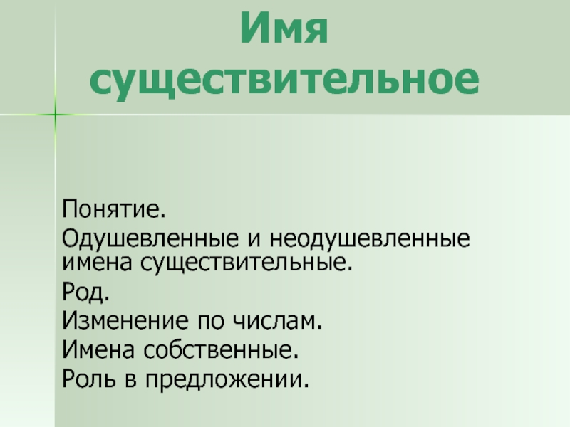 Презентация Презентация по русскому языку Имя существительное