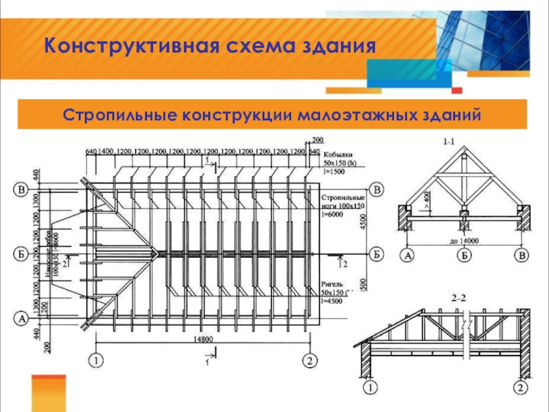 Чертеж двускатной кровли