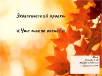 Экологический проект Что такое осень?