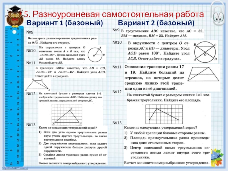 План консультаций по математике в 9 классе при подготовке к огэ по