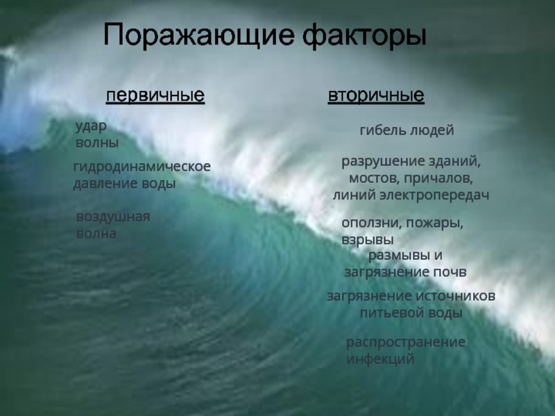 Гидрологического характера. Первичные и вторичные поражающие факторы ЦУНАМИ. Первичные поражающие факторы ЦУНАМИ. Перечислите первичные поражающие факторы ЦУНАМИ. Рожающие факторы ЦУНАМИ.