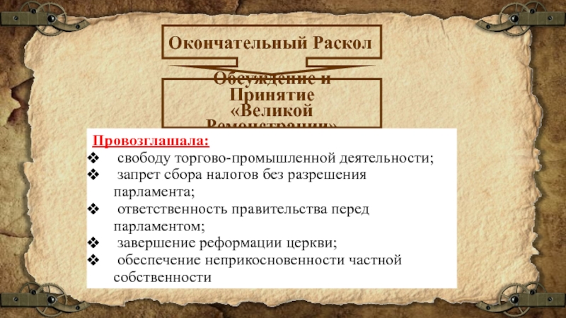 Великая ремонстрация. Принятие Великой ремонстрации в Англии. 1641 Г. − принятие английским парламентом «Великой ремонстрации». Принятие английским парламентом Великой ремонстрации Дата. Великая ремонстрация 1641 г.