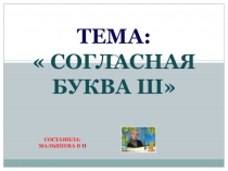 Русский язык. Тема: Согласная буква Ш.