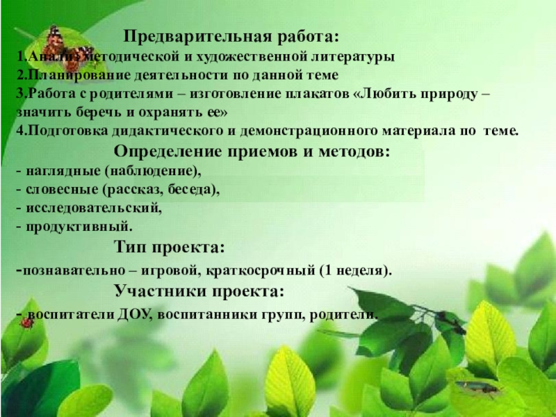 Аннотация экологического проекта