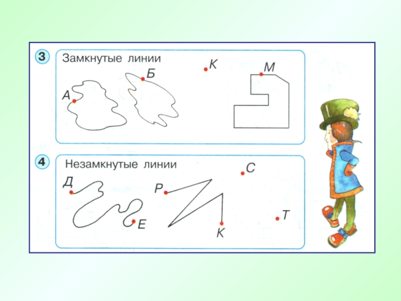 Презентация замкнутые и незамкнутые линии для дошкольников