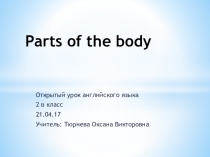 Презентация Parts of the body