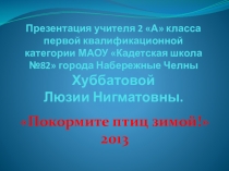 Презентация-отчет Покормите птиц зимой