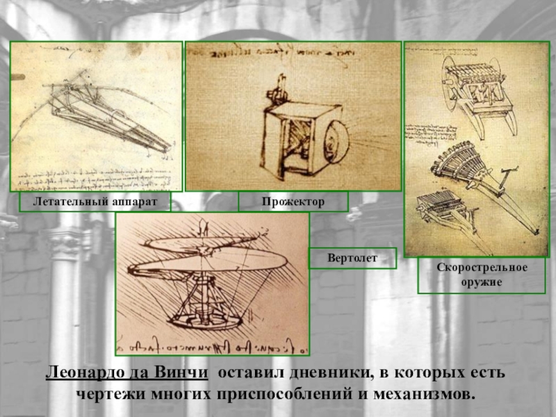 Леонардо да винчи чертежи механизмов