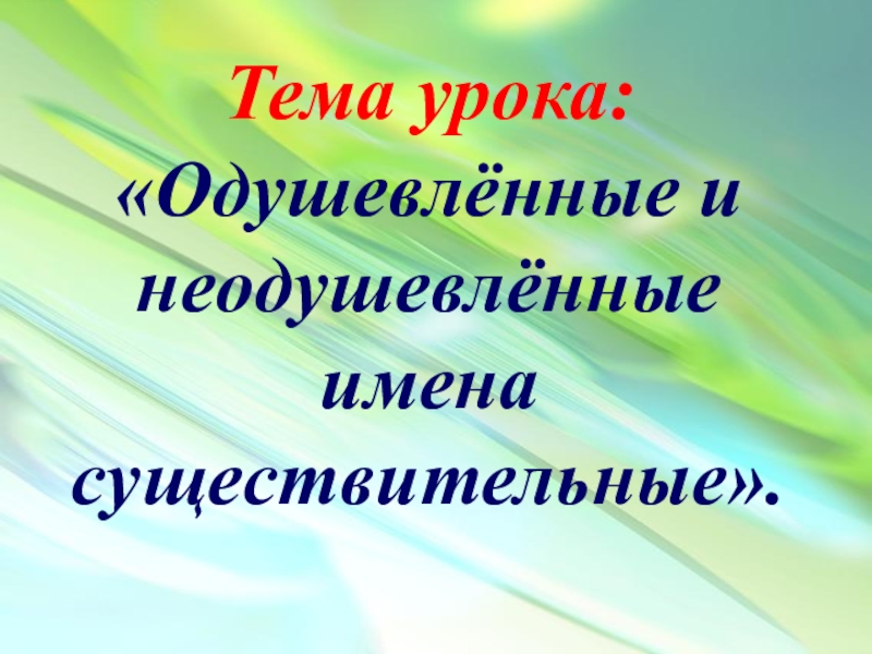 Имя существительное 2 класс презентация