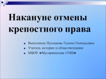 Накануне отмены крепостного права