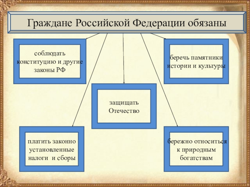 Обязанности человека и гражданина схема