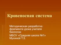 Презентация по биологии на тему Кровеносная система