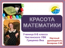 Презентация по математике на тему Красота и математика(8 класс)