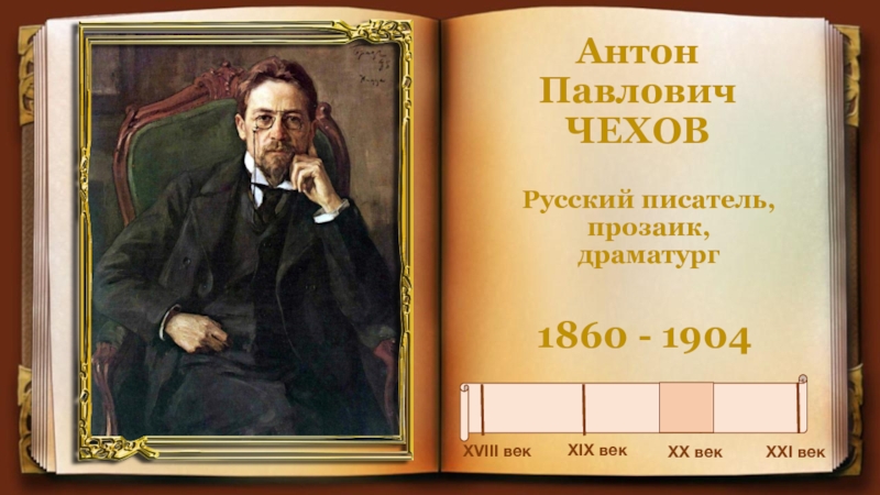 Антон Павлович ЧЕХОВ1860 - 1904Русский писатель, прозаик, драматургXVIII векXIX векXX векXXI век