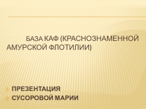 Презентация Исследовательская работа База КАФ