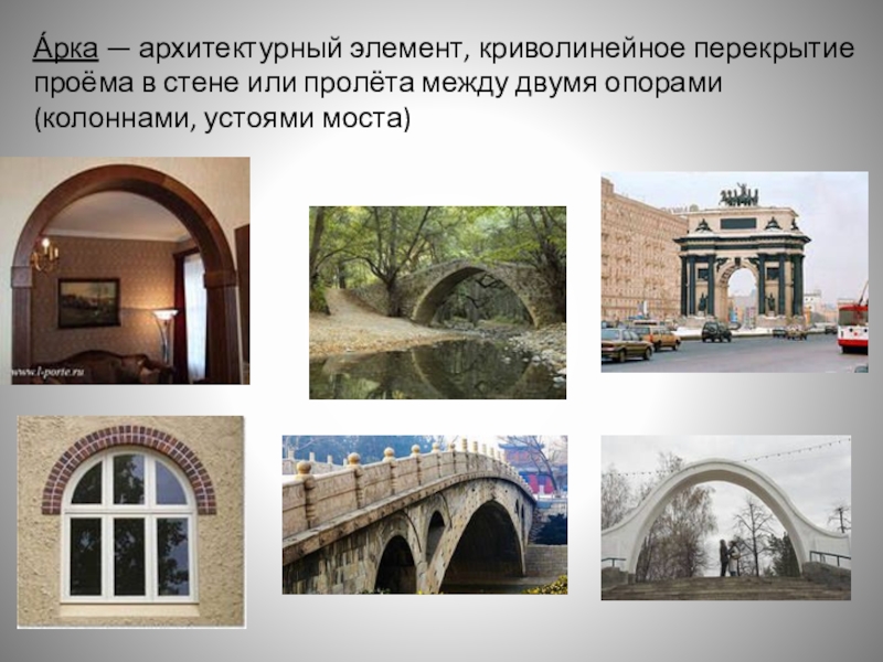 Виды арок в архитектуре фото и названия