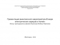 Презентация внеклассного мероприятия В мире электрических зарядов и полей(10кл.)