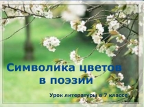 Урок литературы в 7 классе Символика цветов в поэзии
