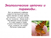 Презентация по биологии на тему Пищевые цепи