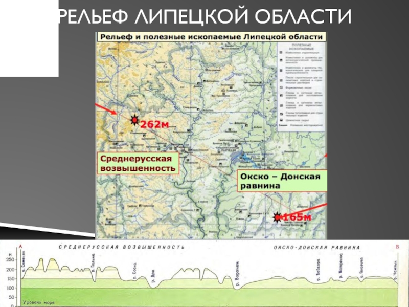 Рельеф липецкой области карта