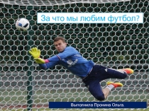 Презентация по Физической Культуре на тему За что мы любим футбол