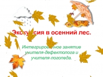 Презентация к интегрированному занятию учителя-дефектолога и учителя-логопеда Экскурсия в осенний лес