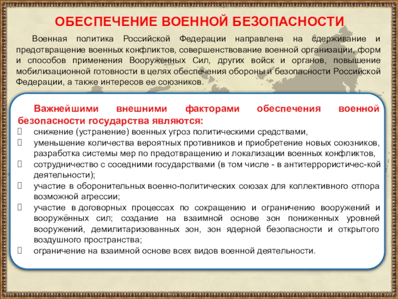 Презентация на тему защита национальной безопасности государства от военных угроз