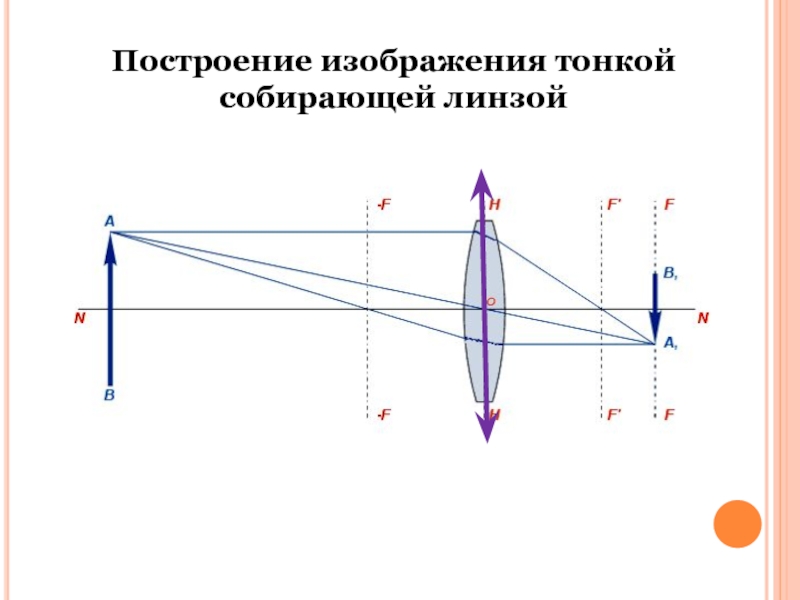 Изображения даваемые тонкой линзой. Построение изображения в тонкой собирающей линзе. Построение в тонкой линзе. Линзы построение изображений в тонких линзах. Построение тонкой собирающей линзы.