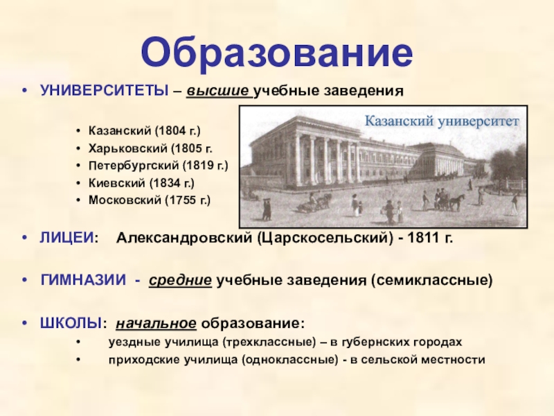 Культура и образование 5. Учебные заведение Казанский 1804. Золотой век русской культуры образование. Учебные заведения 16 века в Росси. Казанский университет 1755.