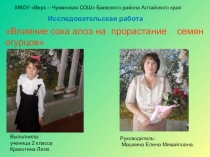 Влияние сока алоэ на прорастание семян