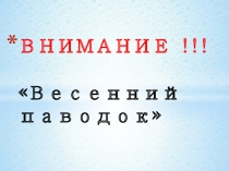 Беседа на тему Весенний паводок