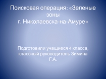 Поисковая операция по теме Зеленые зоны г. Николаевска-на-Амуре