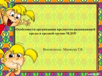 Особенности организация предметно-развивающей среды в средней группе МДОУ