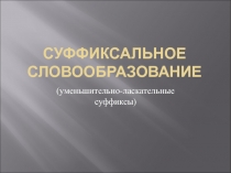 Презентация Суффиксальное словообразование (уменьшительно-ласкательные суффиксы)