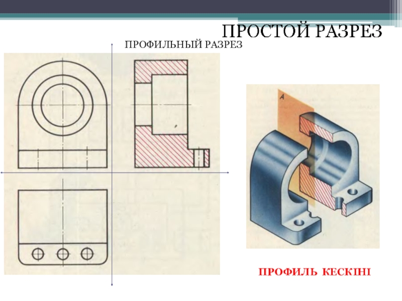 Профильный разрез на чертеже