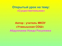 Презентация урока на тему: Существительное